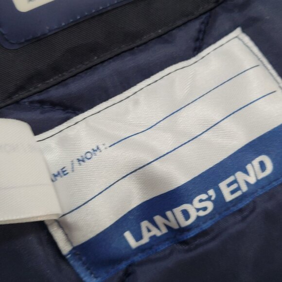 Lands' End Navy Waterproof Windproof Hooded Fleece Lined Full Zip Jacket XL/16 - Picture 14 of 16